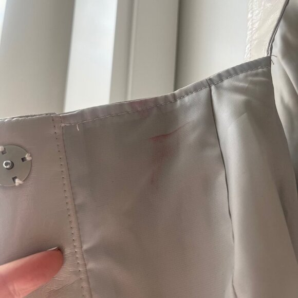 NWT 7 For All Mankind Vegan Leather Corset Vest Wide Leg Pant Set Beige Gray, L - Picture 9 of 9